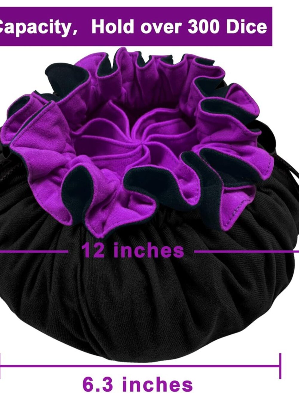 Large Dice Bag with Pockets Drawstring Dice Bag DND Dice Storage Bag Big Capacit - Picture 3 of 7